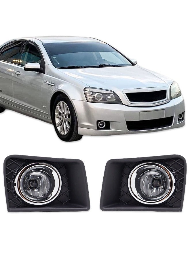 DLAA Pack of 2 Front Halogen Fog Lamp with Chrome Rim Black Cover & Wires Suitable for Caprice 2010 | 1 Year International Warranty - Image 1